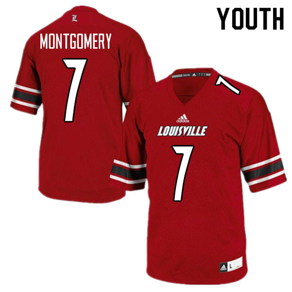 Youth #7 Monty Montgomery Louisville Cardinals College Football Jerseys Sale-Red